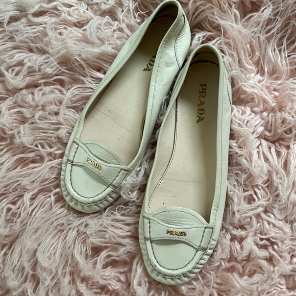 💯 PRADA Cream Loafers Size 36 - Picture 5 of 13